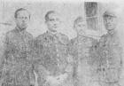 W oflagu (od lewej) Ryszard Migurski, NN. Czesław Liszewski, Czesław Dłutek.