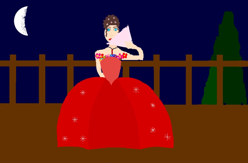 Rysunek  pt. "Dama". Autor: Helenka Kurek, lat 11 - Biaystok