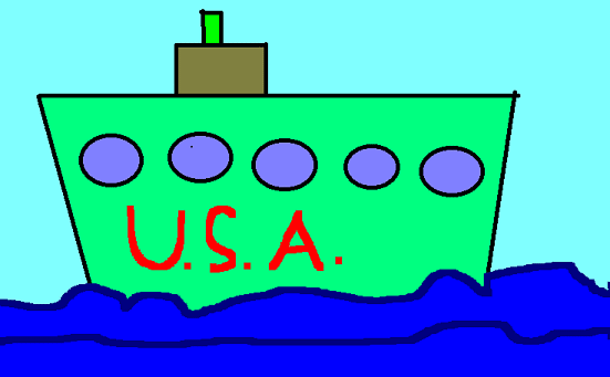 Rysunek  pt. "U.S.A" autor: Ola Kawecka - lat 9