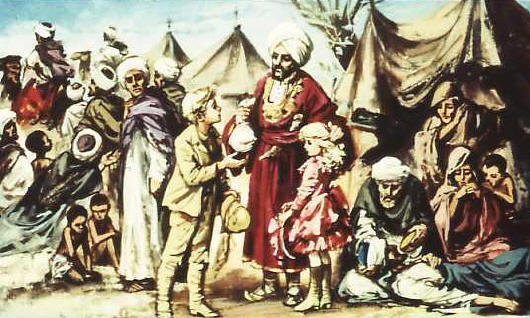 Z Chartumu Beduini wraz z dziemi przeprawili si odzi do Omdurmanu, gdzie przebywa Mahdi. Dzieci spotkay tam Greka, ktry obieca im wyjedna opiek Proroka i obdarowa chinin.